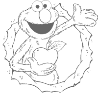 A coloring page of sesame street